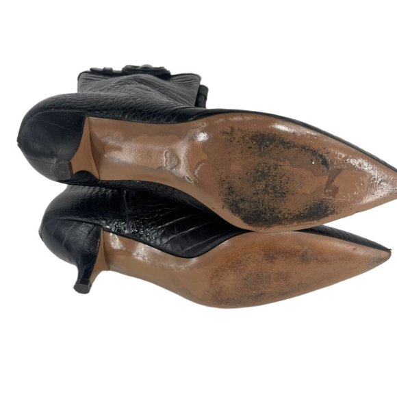 Moschino Alligator Kitten Buckle Accent Heeled Boots Size Euro 36, US 6.0 - Picture 7 of 13